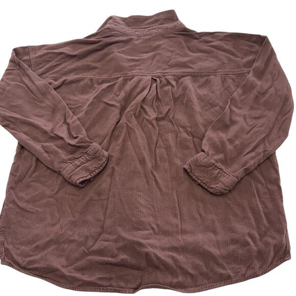 Thread and Supply Shirt Womens Medium Red Orange Button Up Collared Casual Top - Picture 2 of 7